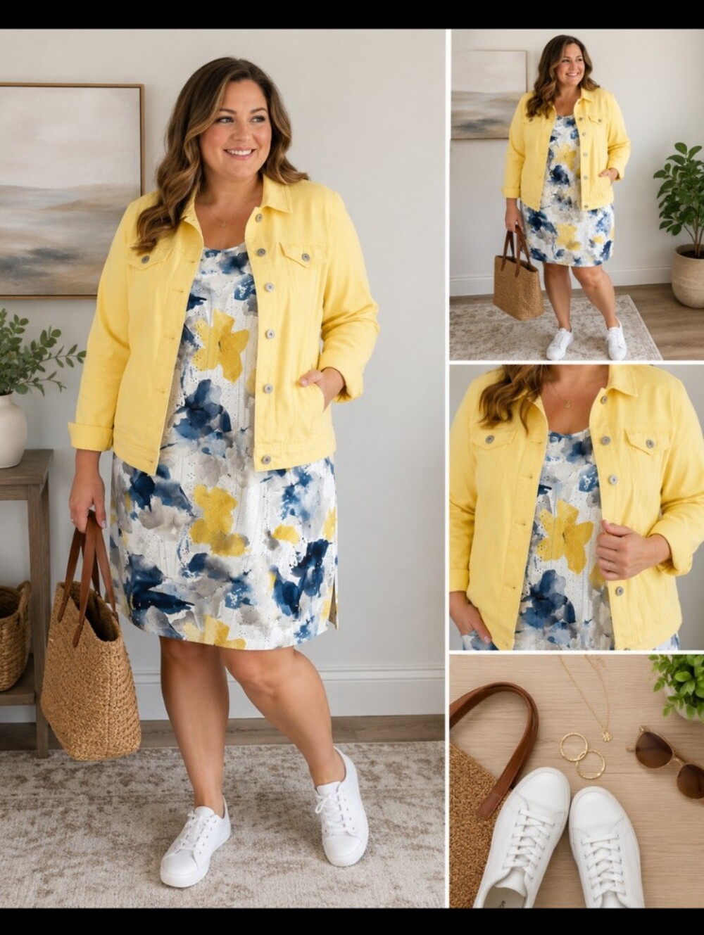Cleo Yellow Denim Jacket 3/4 Sleeve